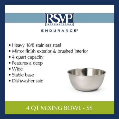 Design Imports Stainless Steel 4-qt. Mixing Bowls