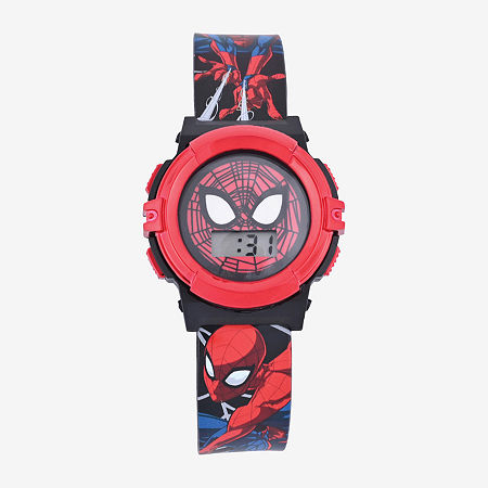 Spiderman Boys Digital Multicolor Strap Watch Spd4778jc, One Size