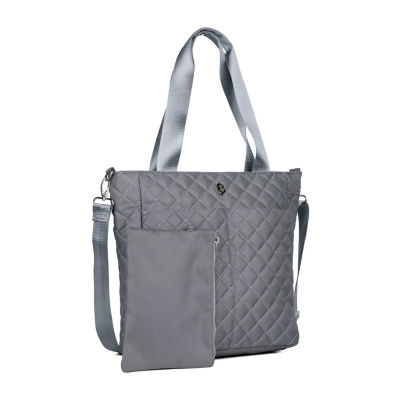 Julia Buxton Nylon Quilted Organizer Adjustable Straps Womens Tote