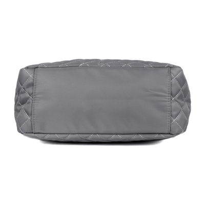 Julia Buxton Nylon Quilted Organizer Adjustable Straps Womens Tote