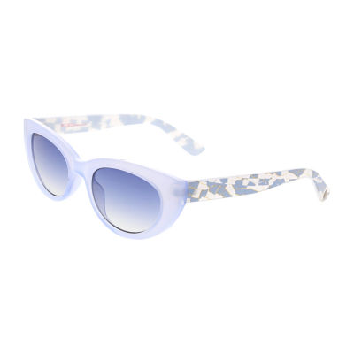 BCBGeneration Blue Round Powder Cateye Womens UV Protection Cat Eye Sunglasses