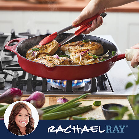 Rachael Ray NITRO Cast Iron 12 Skillet, One Size, Red