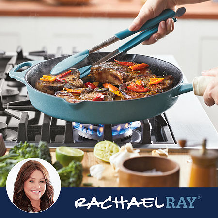 Rachael Ray NITRO Cast Iron 12 Skillet, One Size, Blue