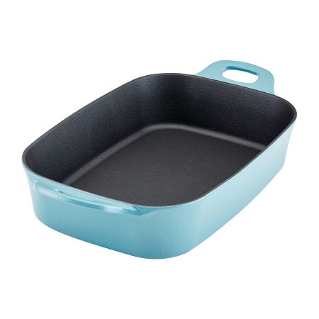 Rachael Ray NITRO Cast Iron 9X13 Roasting Pan, One Size, Blue