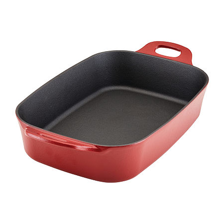 Rachael Ray NITRO Cast Iron 9X13 Roasting Pan, One Size, Red