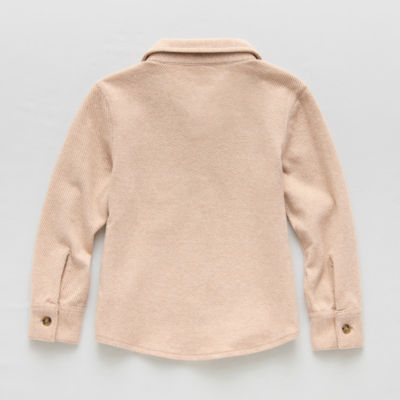 Okie Dokie Knit Toddler & Little Boys Long Sleeve Cuffed Regular Fit Button-Down Shirt