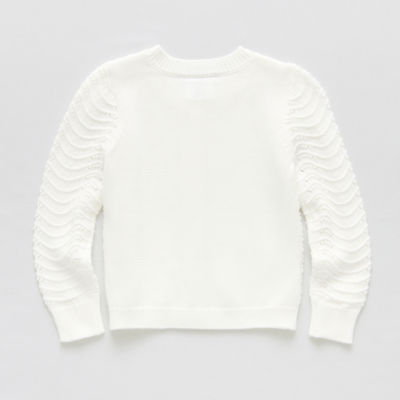 Okie Dokie Toddler & Little Girls Crew Neck Long Sleeve Button Cardigan