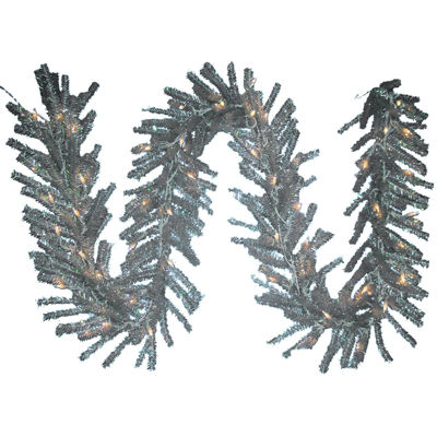 Kurt Adler 9 Ft. Pre-Lit Silver Ice Garland