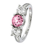 Survivor Collection Womens Genuine Pink Topaz Sterling Silver 3-Stone Cocktail Ring