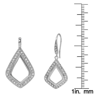 Womens White Crystal Sterling Silver 2-pc. Jewelry Set