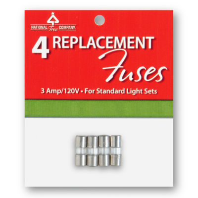 National Tree Co. 4-Pc. Standard Light String Replacement Fuse Set Indoor Outdoor Replacement Lights