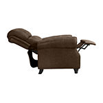  Anna Push Back Roll-Arm Recliner in Distressed Faux Leather