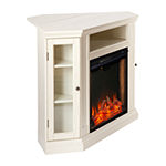 Gadon Smart Corner Fireplace in Ivory Finish