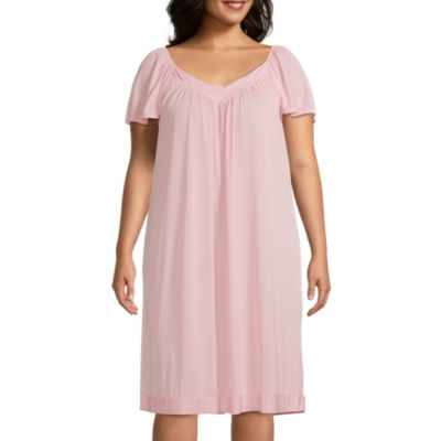 Lissome Tricot Womens Plus Short Sleeve V Neck Nightgown JCPenney
