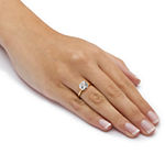 DiamonArt® Womens 2 1/2 CT. T.W. Genuine White Topaz 10K Gold Round Engagement Ring