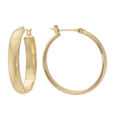 Silver Reflections Womens 24K Gold Over Brass 30mm Hoop Earrings