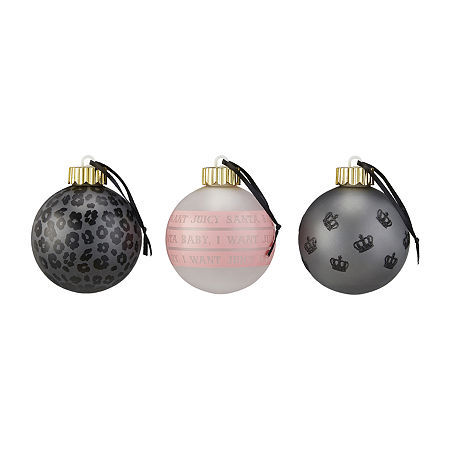 Juicy By Juicy Couture 3-pc. Christmas Cheer Christmas Ornament, One Size , Gray