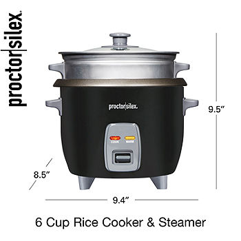Reviews for BLACK+DECKER 6-Cup White and Grey Rice Cooker with Food  Steaming Basket and Non-Stick Rice Pot
