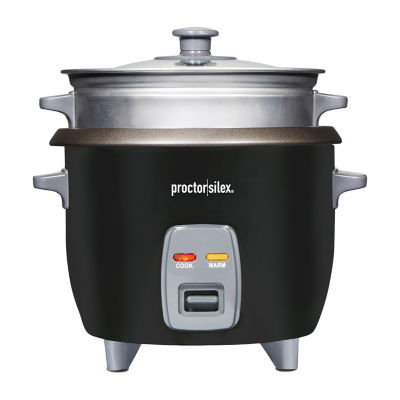 Proctor Silex 6 Cup Rice Cooker and Food Steamer 37510, Color Black JCPenney