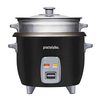 Proctor Silex 6 Cup Rice Cooker and Food Steamer 37510, Color: Black -  JCPenney