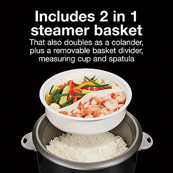 BLACK+DECKER Rice Cooker 6-Cup (Cooked) with Steaming Basket