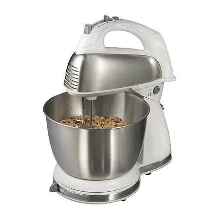 Hamilton Beach Classic Hand Stand Mixer With 4 Qt Stainless Steel Bowl, One Size, White