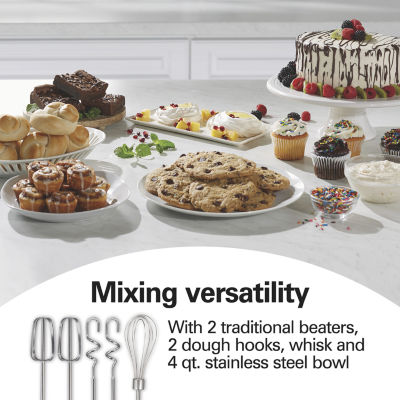 Hamilton Beach Classic Hand Stand Mixer with 4 Qt Stainless Steel Bowl