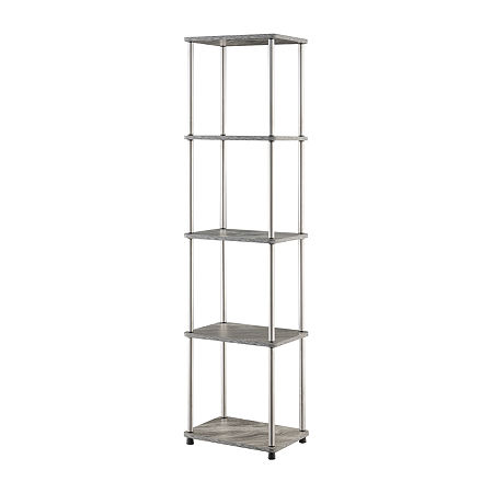 Designs2go No Tools 4-Shelf Standard Bookshelf, One Size , Gray