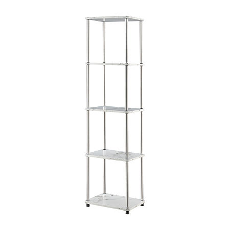 Designs2go No Tools 4-Shelf Standard Bookshelf, One Size , White