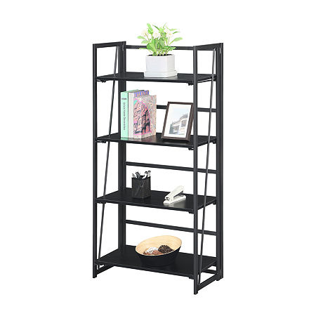 Xtra 4-Shelf Bookshelf, One Size, Black