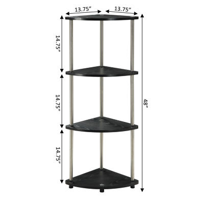 Designs2go No Tools 4-Shelf Corner Unit Bookshelf