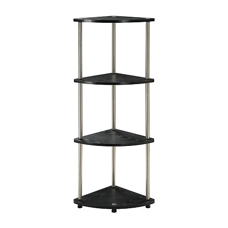 Designs2go No Tools 4-Shelf Bookshelf, One Size, Black