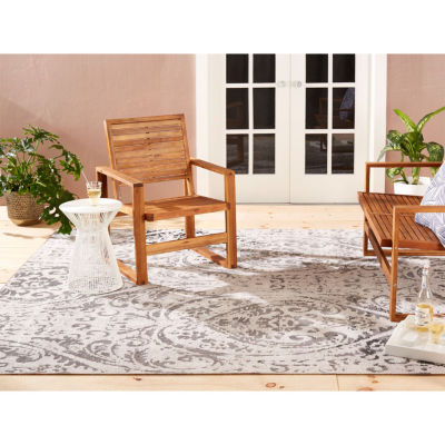 Nicole Miller Patio Sofia Juniper Damask Loomed Rectangular Outdoor Area Rug