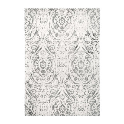 Nicole Miller Patio Sofia Juniper Damask Loomed Rectangular Outdoor Area Rug