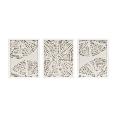Madison Park Solana Abstract Coastal Shadowbox 3-pc. Framed Wall Art Set