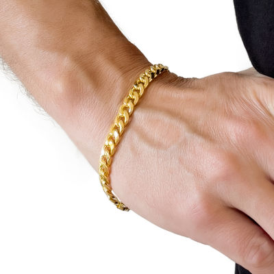 14K Gold 9 Inch Semisolid Curb Chain Bracelet