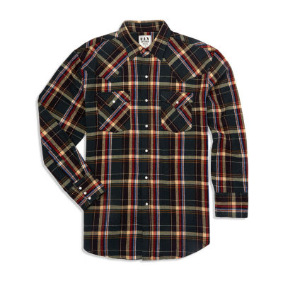 Ely Cattleman Brawny Flannel Mens Long Sleeve Western Shirt