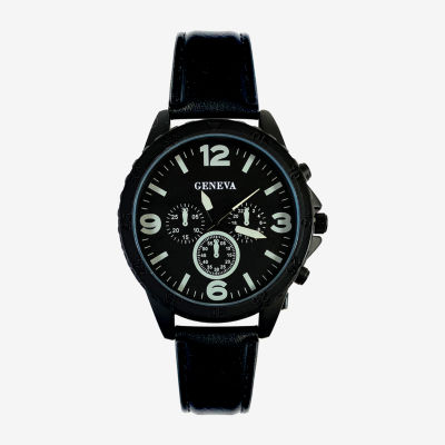 Geneva Geneva Mens Black Strap Watch Mac5153jc