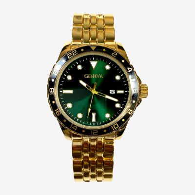 Geneva Geneva Mens Gold Tone Bracelet Watch Mac8148jc