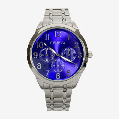 Geneva Geneva Mens Silver Tone Bracelet Watch Mac8149jc