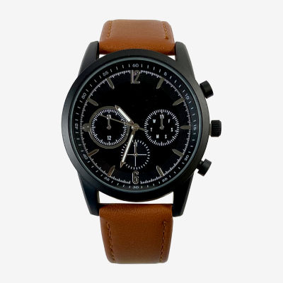 Geneva Geneva Mens Brown Strap Watch Mac7122jc