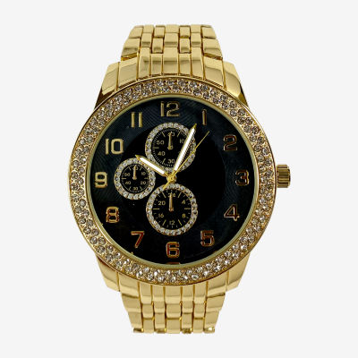 Geneva Geneva Mens Gold Tone Bracelet Watch Mac7125jc