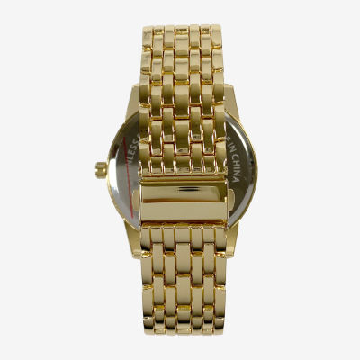 Geneva Geneva Mens Gold Tone Bracelet Watch Mac7125jc