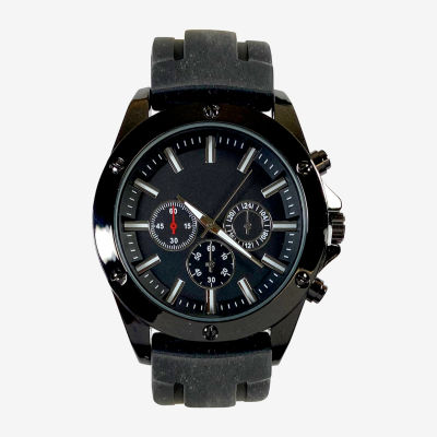 Geneva Geneva Mens Black Strap Watch Mac7126jc