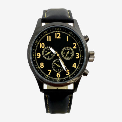 Geneva Geneva Mens Black Strap Watch Mac7127jc