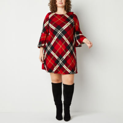 Jessica Howard 3/4 Sleeve Cable Knit Sweater Dress