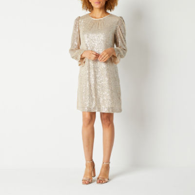 Maia Long Sleeve Sequin Shift Dress JCPenney
