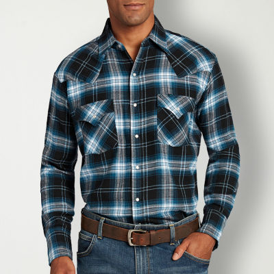Ely Cattleman Brawny Flannel Big and Tall Mens Long Sleeve Western Shirt