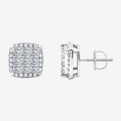 (H-I / Si2-I1) 2 CT. T.W. Lab Grown White Diamond 10K White Gold 10.6mm Stud Earrings