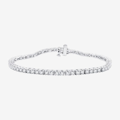 (H-I / Si2-I1) 3 CT. T.W. Lab Grown White Diamond 10K or 14K White or Yellow Gold Tennis Bracelet